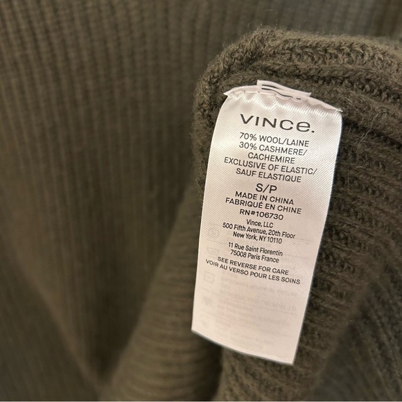 Vince Wool & Cashmere Rib Sweater Vest in Vine Size S - Picture 7 of 8